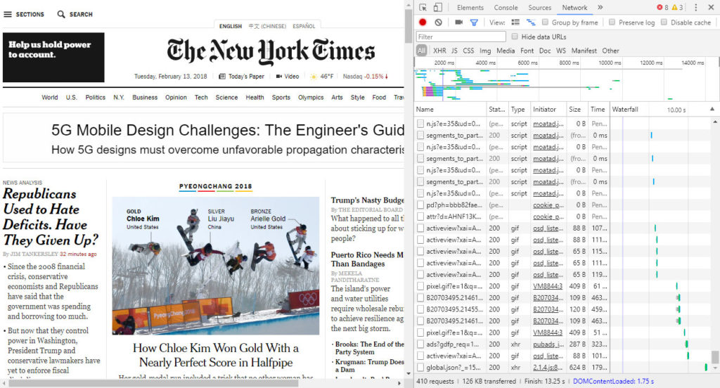 google chrome developer tools network monitor