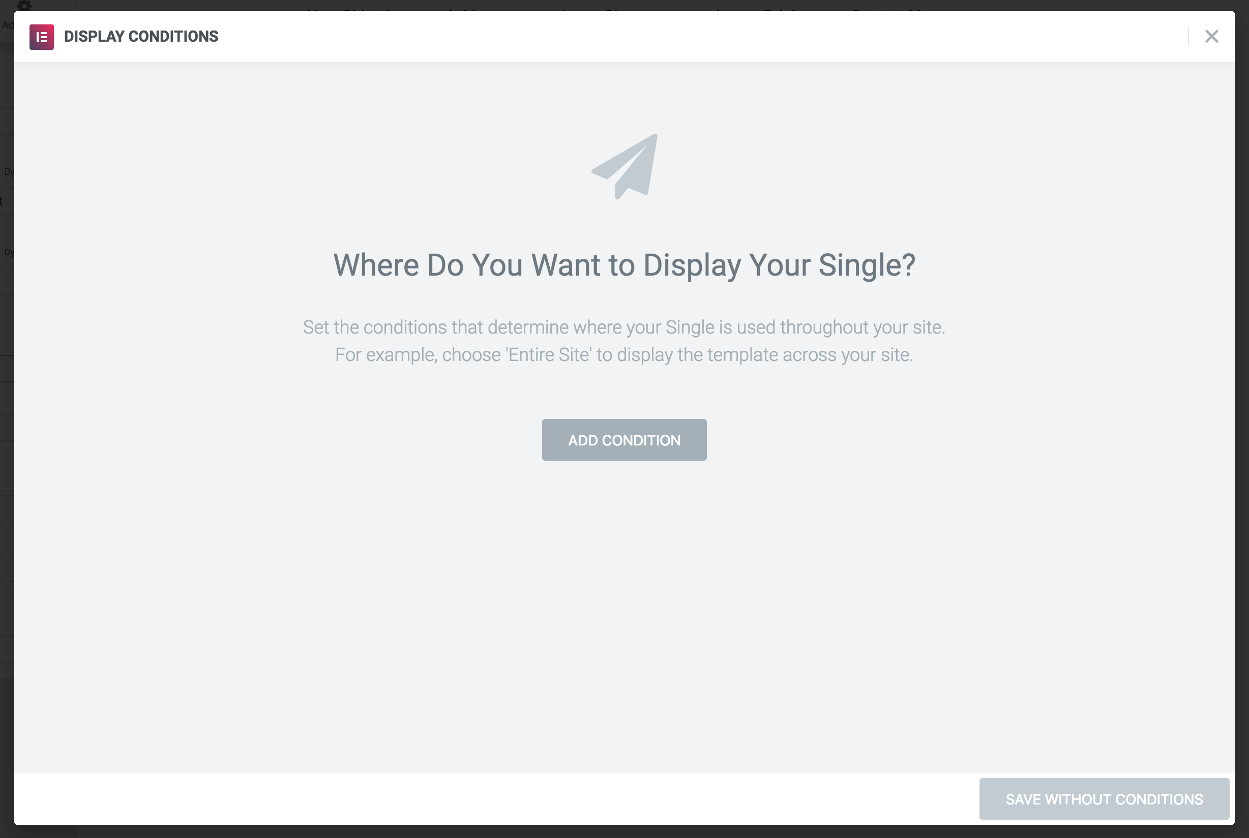 Setting the conditions for the post template.