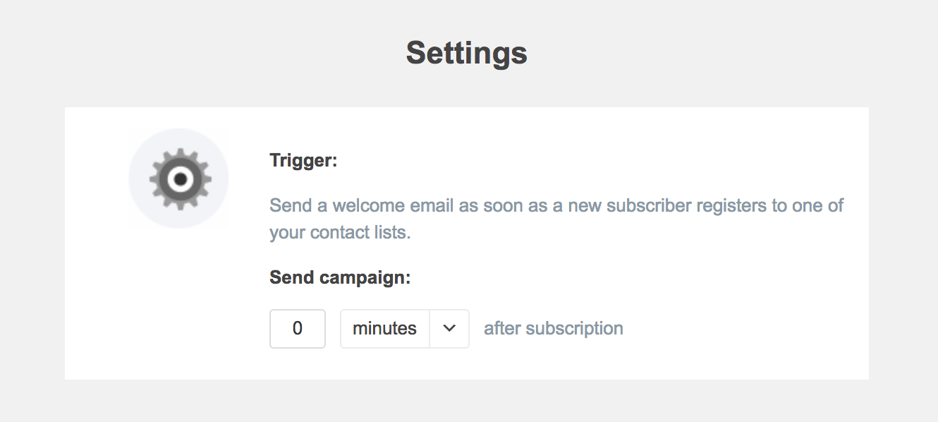 Choosing when the automated email will be triggered.
