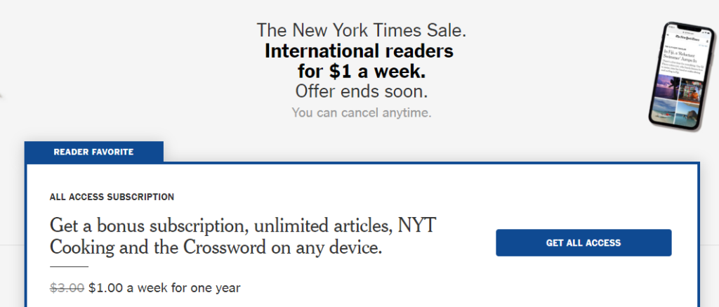 An example of a paywall.