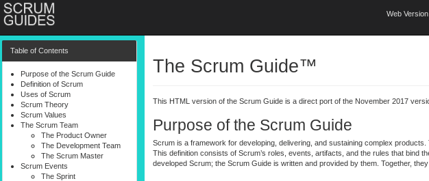 The web version of the Scrum Guide.
