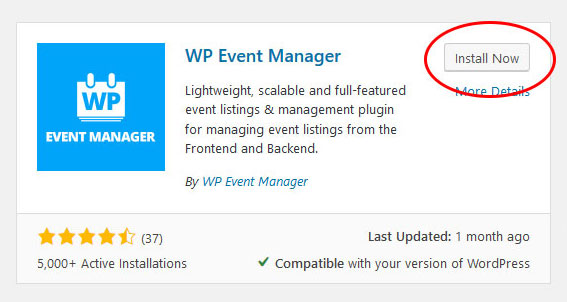 install wp event manager