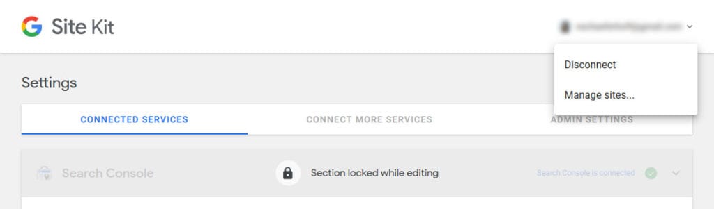 disconnect site kit from wordpress