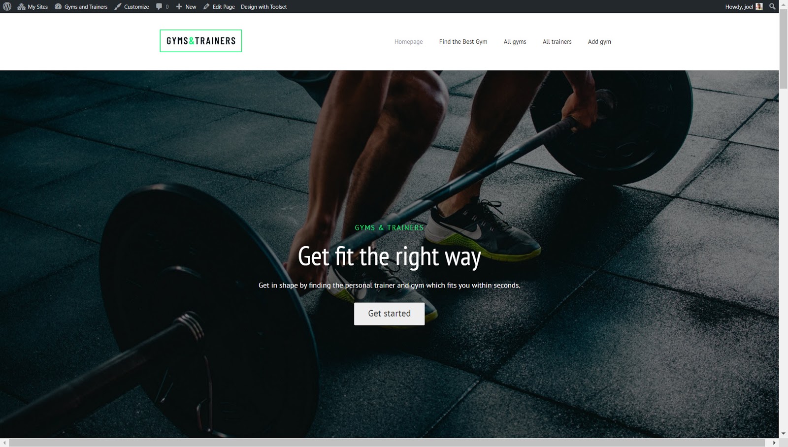 Example of gym website