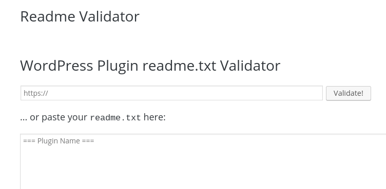 Readme.txt validator plugin on WordPress.