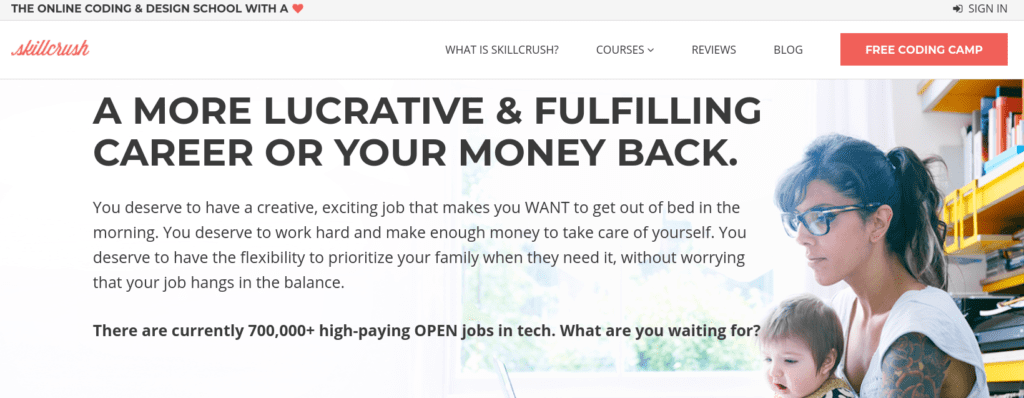 The Skillcrush website homepage.