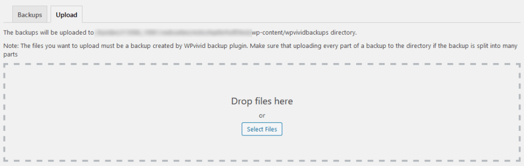 manually upload backups