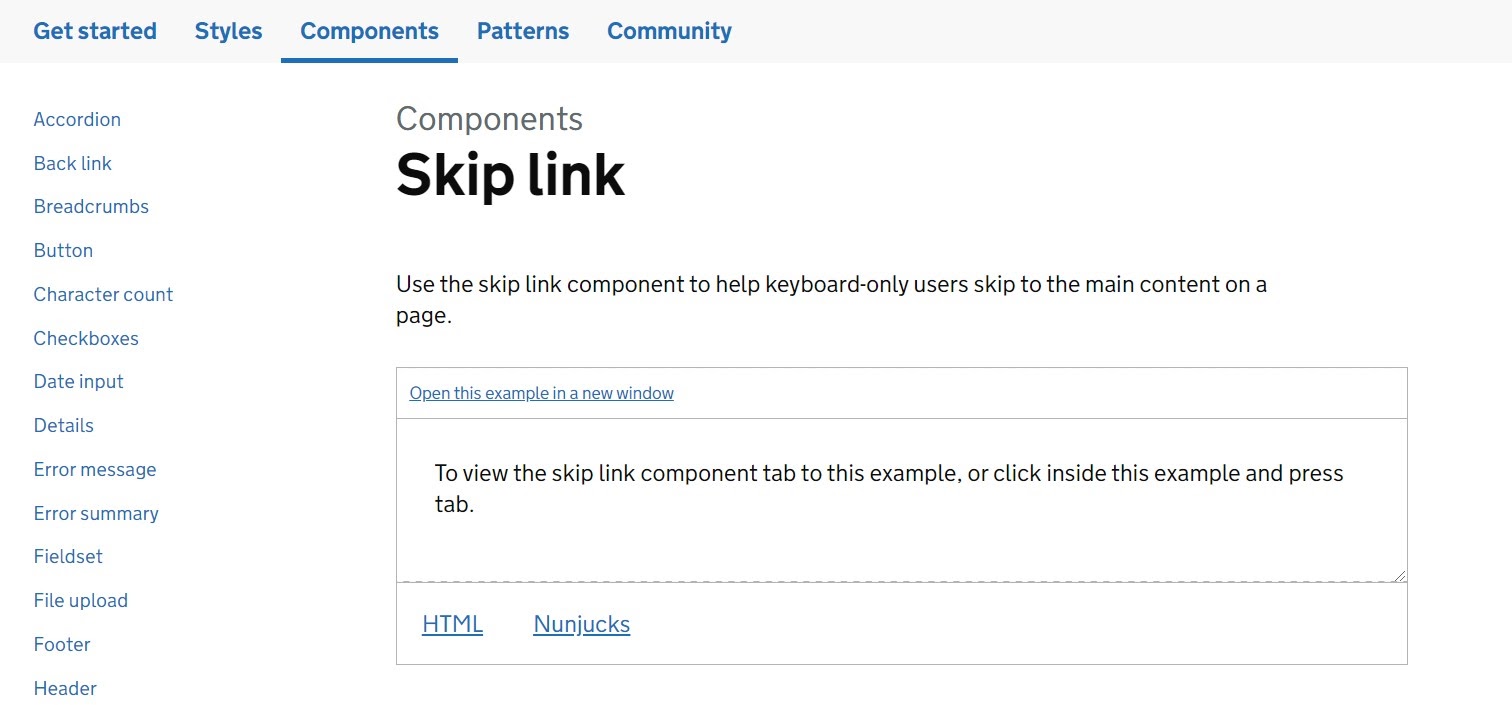 Adding skip links to a post.