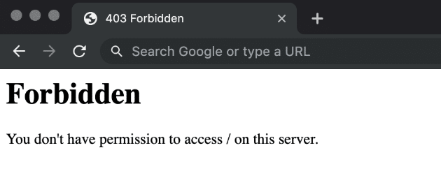 A 403 Forbidden HTTP error in Chrome.